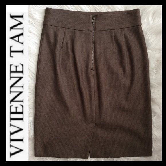Vivienne Tam Brown Pencil Skirt - Picture 2 of 6